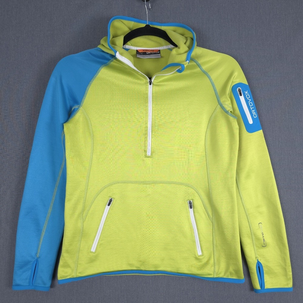 Ortovox Merino Inside Jacket Womens Large Hi Vis Fleece Outdoor Full Zip